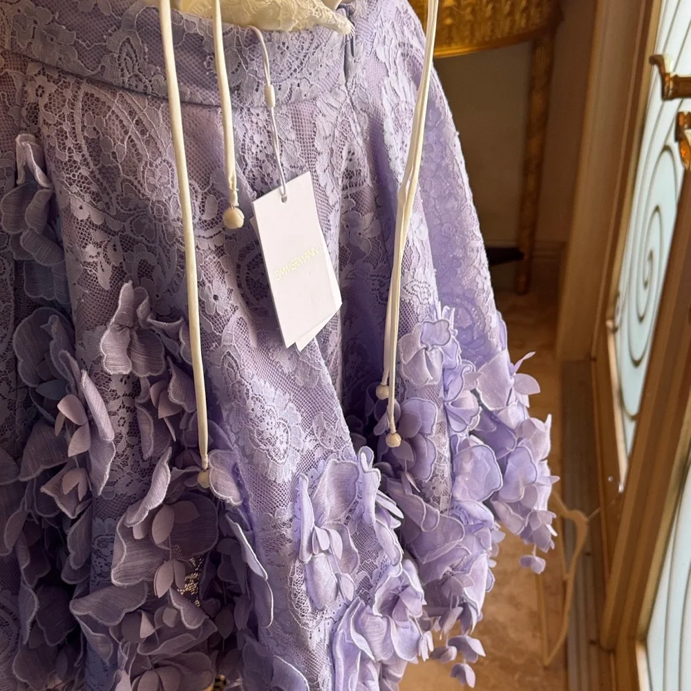 Zimmermann Lilac Floral Mini Skirt ,size AU 2,USA 6 - Picture 4 of 4